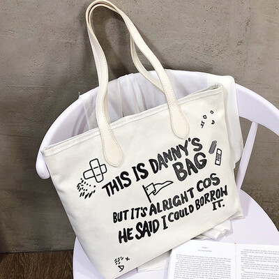 

Women 2019 spring&summer new Korean version of artistic canvas bag chic simple Joker handbag shoulder bag