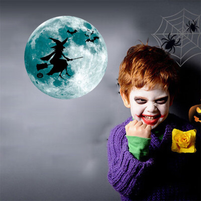 

〖Follure〗Halloween Luminous Wall Sticker Moon Castle Bat Witch Glow In Dark Decal Decor