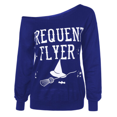 

Letter Skew Neck Sweatshirt