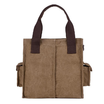 

New Unisex High-Grade Handbag Canvas Zipper Multi-Pocket Tote Casual Business Laptop Bag Shoulder Bag Crossbody bag