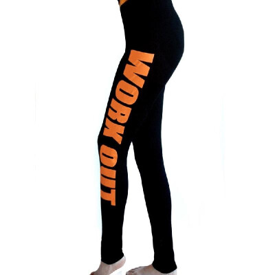 

Sexy Women Slim Leggings Letter Print Elastic Waist Sport Yoga Casual Fitness Skinny Pencil Pants Trousers