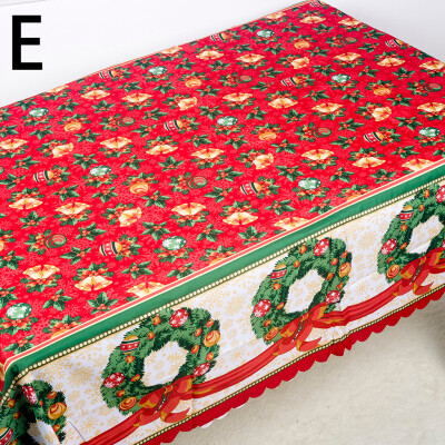 

〖Follure〗Christmas Polyester Printed Tablecloth Christmas Table Antifouling Tablecloth