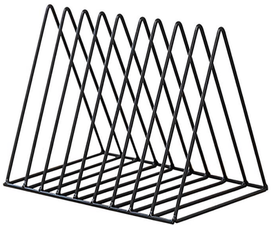 

Decoration Living Room Study Desk Storage Rack 9-Slot Magazine Rack Metal Triangle Wrought Iron Desktop Bookcase