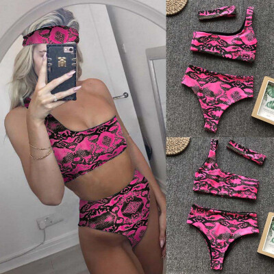 

Roseonmyhand Women Sexy Leopard Printed Bikini Push-Up Pad Swimwear Swimsuit Beachwear Set