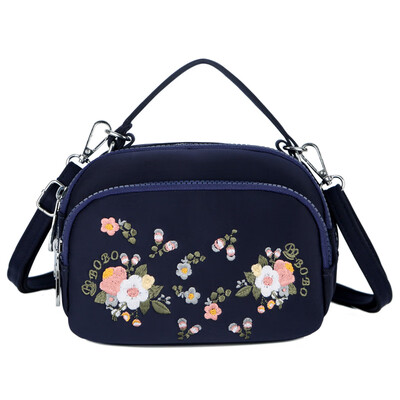 

Fashion embroidery bag mother slanted canvas bag leisure one shoulder handbag nylon Oxford cloth bag