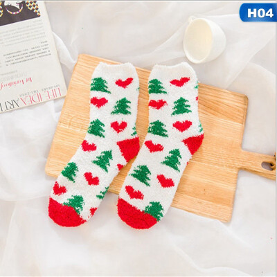 

Christmas Ladies Soft Fluffy Socks Warm Winter Cosy Lounge Bed Xmas Gifts