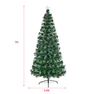 

Pre-Lit Fiber Artificial Christmas Tree w Multi-color LED Lights & Stand-7