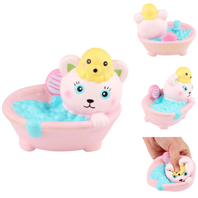 

Siaonvr Stress Reliever Cute Bathing Cat Scented Super Slow Rising Kids Squeeze Toy