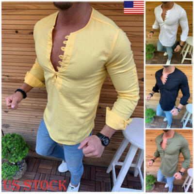 

luxury Mens Muscle Casual Dress Shirts Slim Fit T-Shirt Long Sleeve Formal Tops