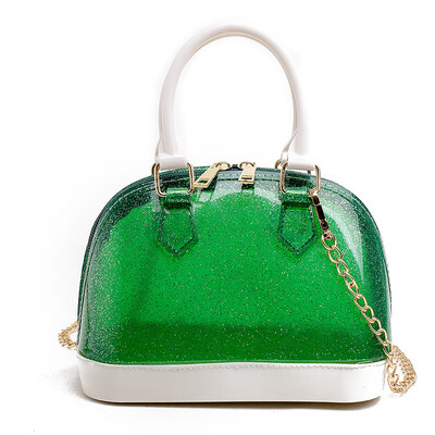 

Summer Transparent PVC Shell Lady Handbags for Women 2019 New Chains Fashion Jelly Tote Bags Small Famous Brand Shoulder Bags
