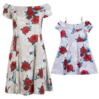 

Family Outfits Clothes Mother Daughter Kid Matching Dress