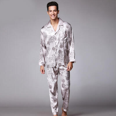 

Mens Stylish Pajama Set Pajamas Sleepwear Long Sleeves Shirt Pants Set Loungewear Pyjamas Homewear