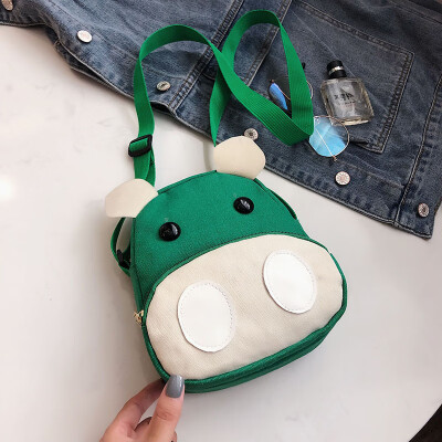 

2019 new fashion cartoon cute little hippo girl shoulder messenger bag casual wild hit color canvas bag