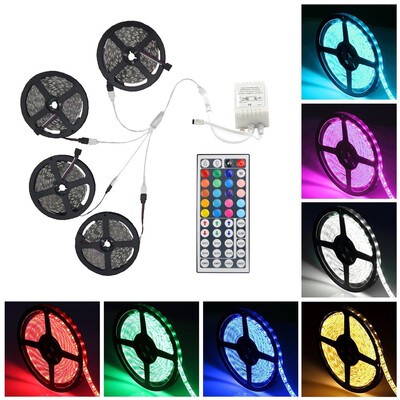 

Supli 20M 5050 RGB 600-LED Strip Flexible Tape String Lights Not Waterproof DC 12V with 44 KEY IR Remote Controller Kit