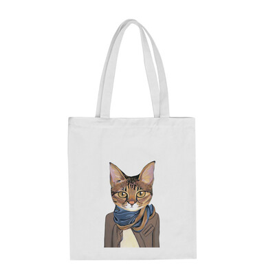 

Tailored Fashion Women Canvas Printing Cute Cat Shoulder Bags Large Capacity Shopping Bag