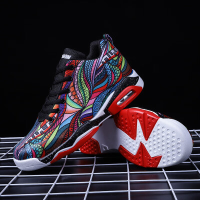 

Basketball shoes couple sports casual shoes flower cloth fashion cushion running shoes men