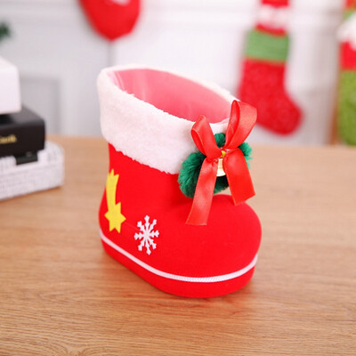 

FUNNYBUNNY Candy Boots Flocking Socks Ornaments Xmas Decor Bag Kids Santa Christmas Gift