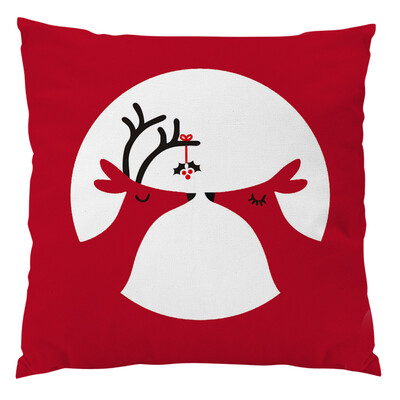 

Tailored Red Vintage Christmas Linen Pillow Case Xmas Deer Cushion Cover Home Decor