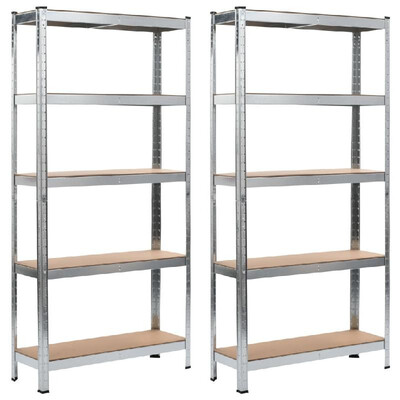 

Storage Shelves 2 pcs Silver 354"x118"x709" Steel&MDF