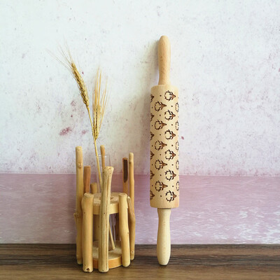 

Gobestart 2018 New Christmas Rolling Pin Engraved Rolling Pin Embossed Rolling Pin