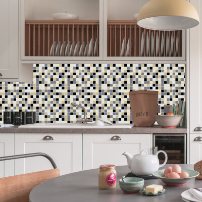 

Toponeto Bathroom Kitchen Waterproof Self-Adhesive Stickers Mosaic Tile Sticker