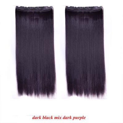 

Synthetic Fiber Clips in on Hair Extension 34 Full Head One Piece 5 Clips Long Silky Curly Wavy