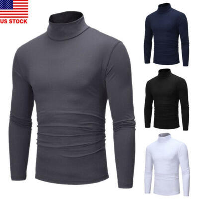 

Winter Men Slim Warm Knit High Neck Pullover Jumper Sweater Top Turtleneck Solid