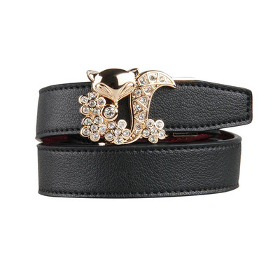 

Womens Automatic Buckle Genuine Leather Ladys Ratchet Holeless Belt Business High Quality Womens Real Belt for Pants