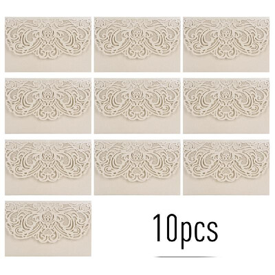 

10pcs Pearl Paper Floral Invitation Cards Invitation Holders with Blank Inner Sheet for Wedding Birthday Party Anniversary