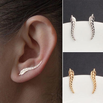 

1 Pair Elegant Women Fashion Rhinestone Ear Stud Earrings Crystal Chain