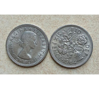 

195MM 6 Pence Coin Uk United Kindom England Random Year