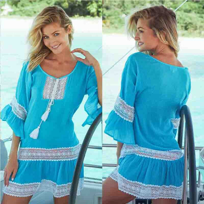 

US Women Beachwear Swimwear Bikini Cover Up Kaftan Summer Crochet Dress Tops New
