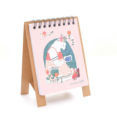 

New Year Mini Paper Flamingo 2019 Calendar Desk Planner Schedule Diary Office Supplies Stationery