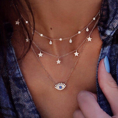 

Multi Layer Shell Pendant Necklace For Women Gold Chain Necklace Crystal Choker Necklaces Summer Bohemian Best Friend Jewelry