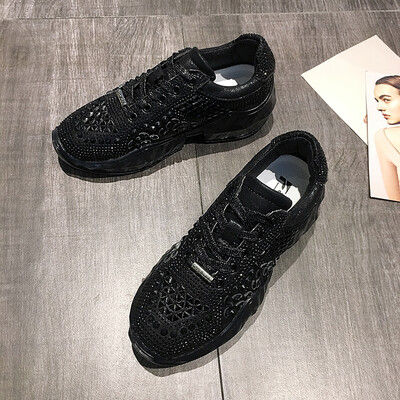 

Euro-American Street Photo Dads Shoes Womens Ins Tide Autumn Fashion Net Red Thick Bottom Water Drill Handsome Sports Shoes