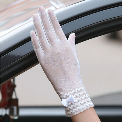 

Summer Women Sun UV Protection Outdoor Breathable Lace Driving Gloves