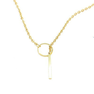 

Y-Neck Metal Chain Necklace Simple Copper Round Long Pendant Necklace