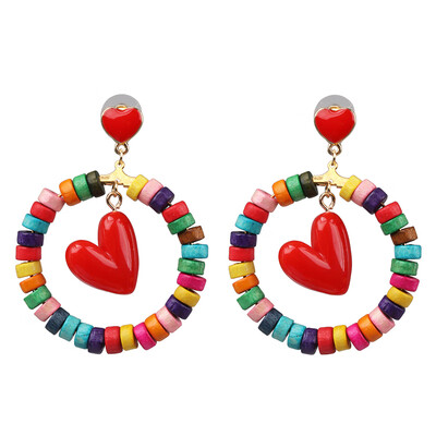 

2019 Handmade Boho Geometric Statement Earrings for Women Vintage Resin Beads Earrings Wedding Party Gifts Bijoux