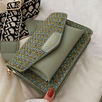 

2019 popular fresh Joker summer small square bag foreign girls broadband messenger bag simple shoulder bag
