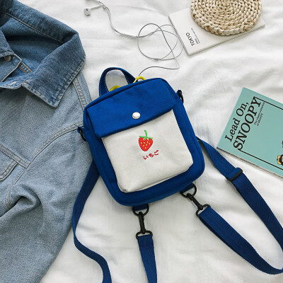 

Ins super fire summer new canvas casual slung packet female 2019 new wave Korean version of the wild backpack