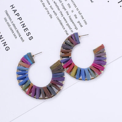 

Flashbuy Boho Style Handmade Rattan Drop Earrings For Women Trendy Rafite Pendantes Bohemia Earrings Party Fashion Jewelry