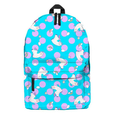

New Customized Design Alpaca Printed Women Girl Oxford Cloth Backpack Travel Laptop Backpack Student Teenager School Shoulder Bag