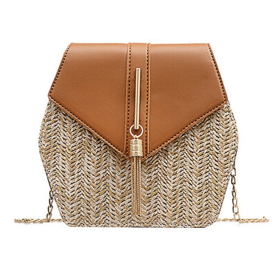 

Messenger Bags Fashion Hexagon Multi-Style Straw Bag Handbags Summer Rattan Bag Beach Shoulder Messenger Bags
