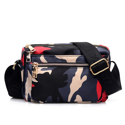 

Canvas bag womens bag oblique satchel nylon Oxford cloth bag multi-layer mini portable middle-aged mother bag