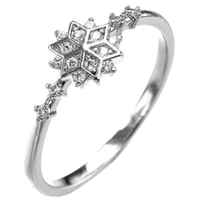

Cute Womens Snowflake Rings Female Chic Dainty Rings Party Delicate Rings Wedding Jewelry
