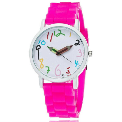 

New Geneva pencil pointer silicone men&women watch casual cute fresh student watch