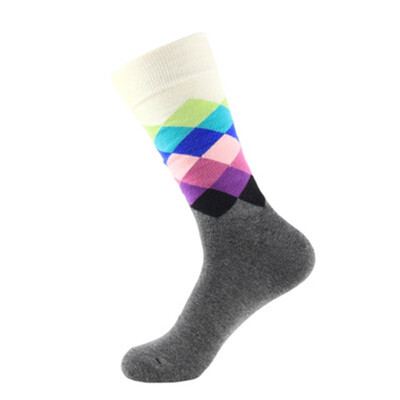 

2019 Fashion Spring autumn winter Women beautiful solid Color Sock suit For Rhombus wild Cute cotton socks Good Quality
