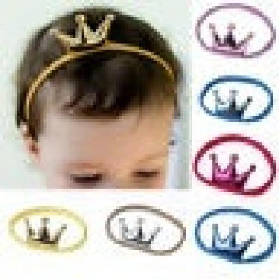 

US STOCK Baby Toddler Girls Boy Crown Hairband Elastic Nylon Headband Headwear P