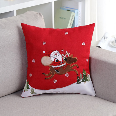 

HUA YURAN Christmas Embroidered Pillow Cushion 17642-17643