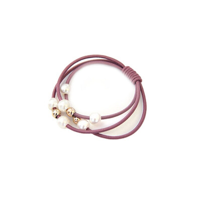 

Beading Elastic Solid Color Headwear for Girl Cute Hair Band Knitted Head Wrap Headwear Hair Accessories